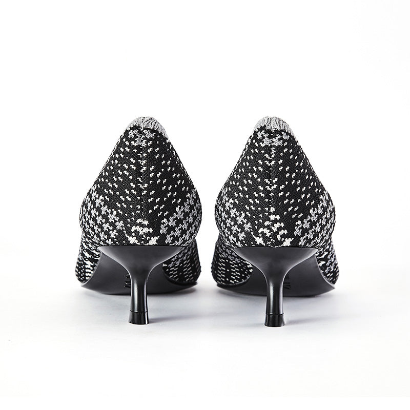 Stylish Pointed Toe Shallow Kitten Heel Work Pumps-1