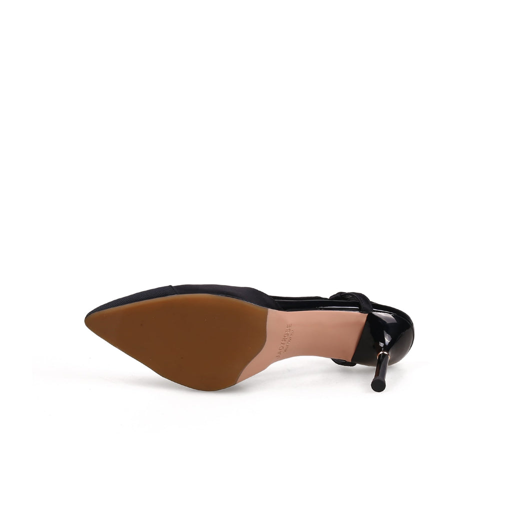 Suede Cap Classic Slingback Kitten Pumps-4