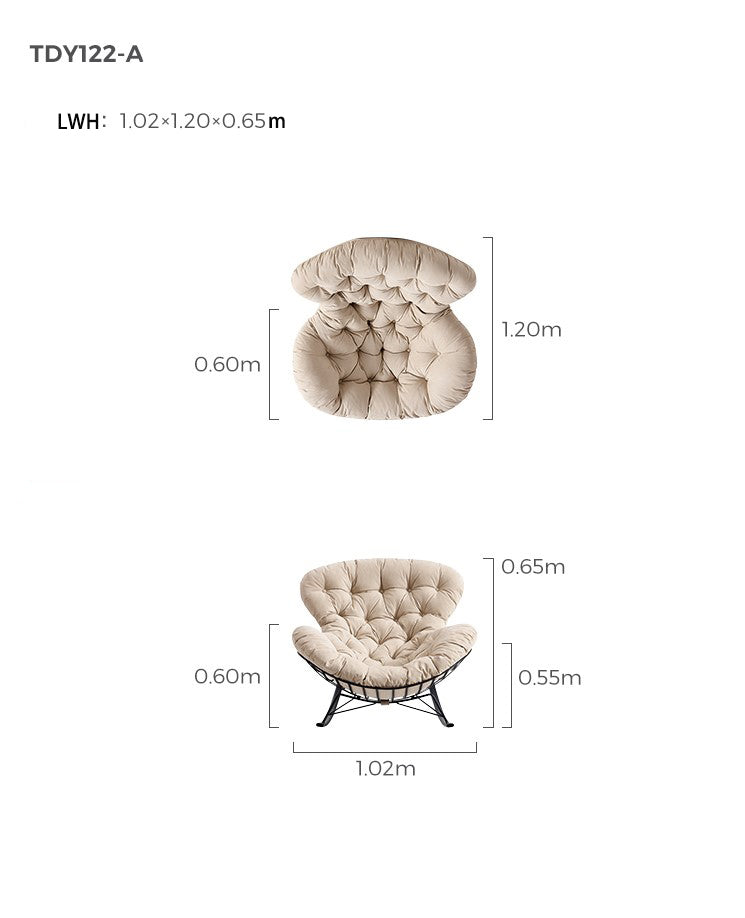 Suede Leather Reclining Lazy Rocking Chair-4