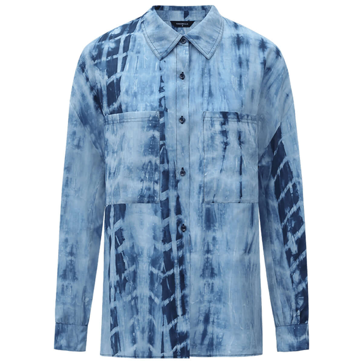 Summer Wave Tie-Dye Casual Blue Shirt-3