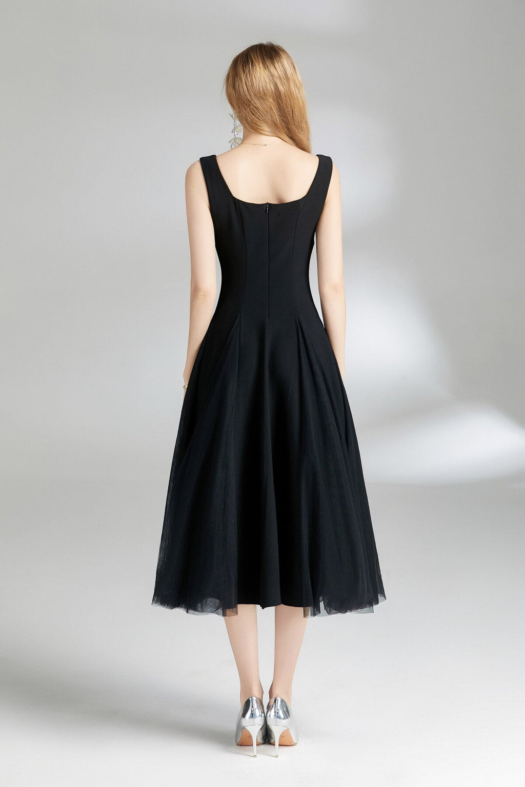 Thick Strap Tulle Puffy Fairy Midi Dress