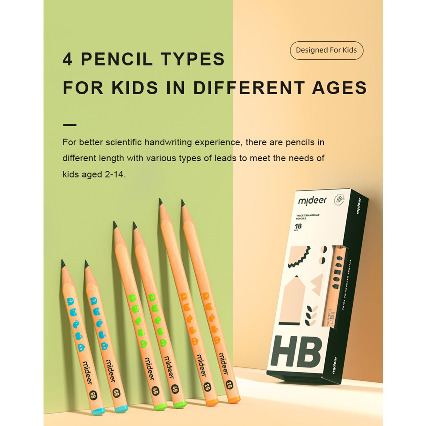 Thick Triangular Pencils - HB 18pcs-2