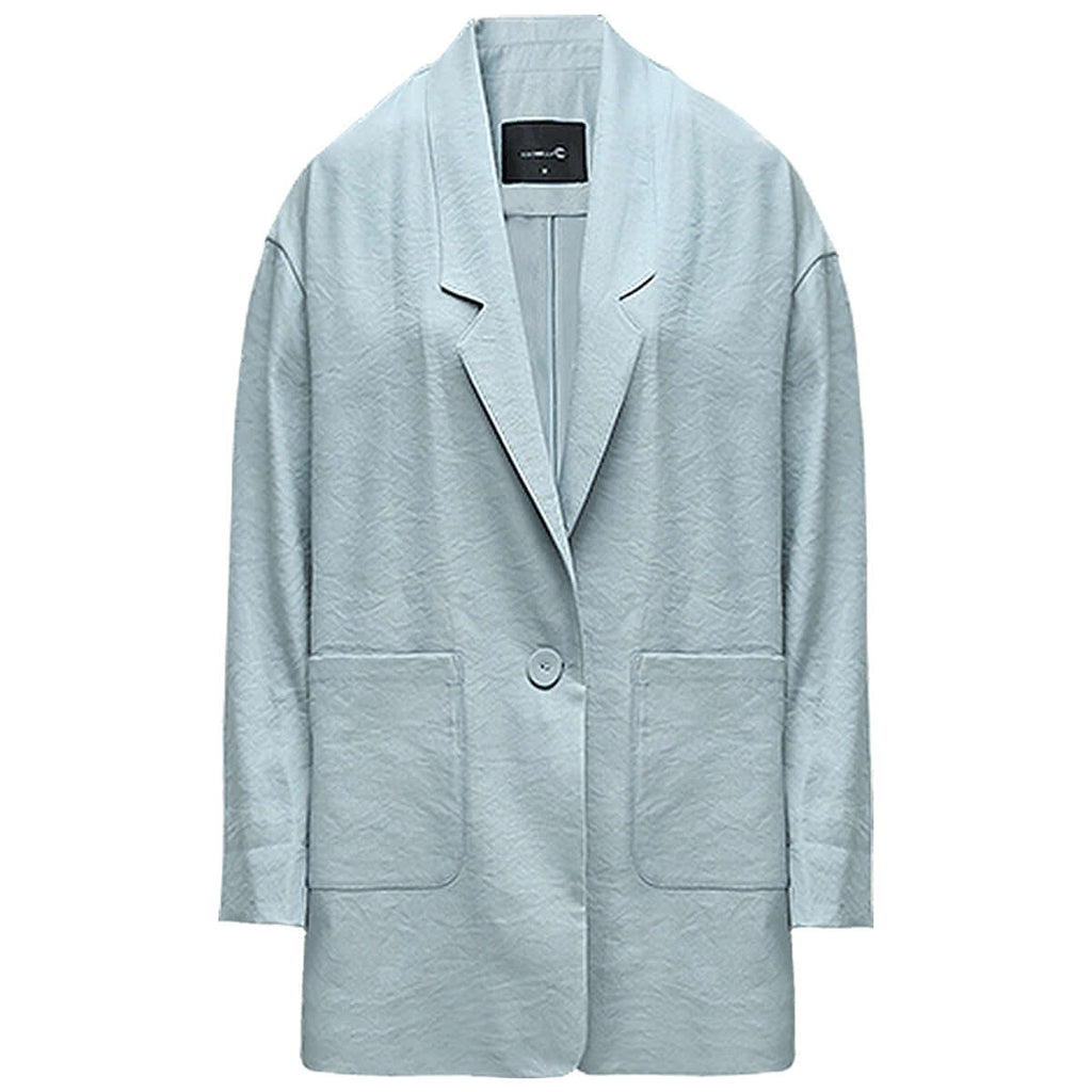 Tranquil Days Single Breasted Casual Blue Blazer-3
