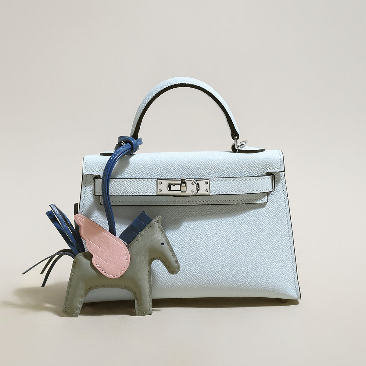 Trendy Petite Top Handle Bag with a Horse Charm-3