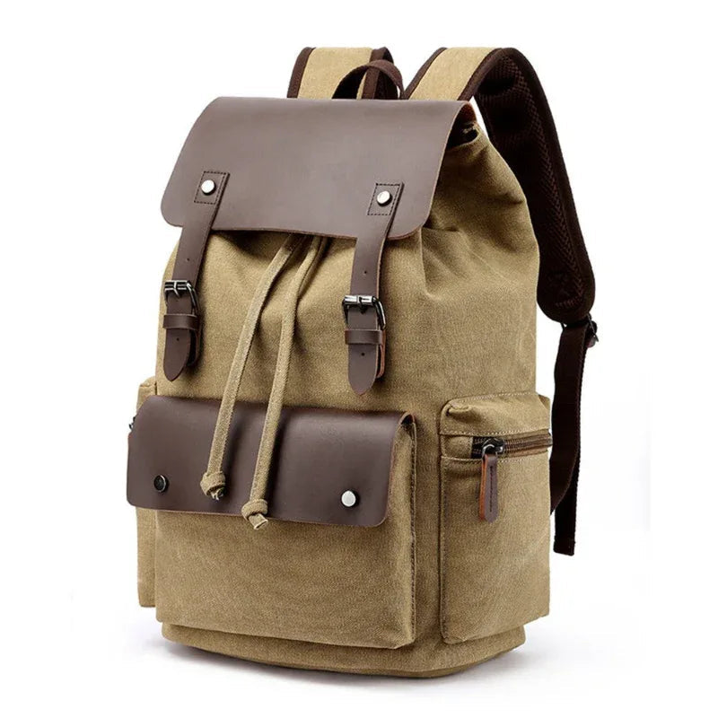Unisex Casual Business Laptop Bag With Buckle Drawstring Backpack