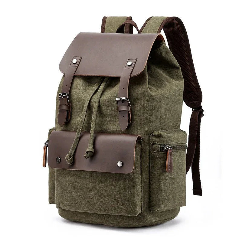 Unisex Casual Business Laptop Bag With Buckle Drawstring Backpack