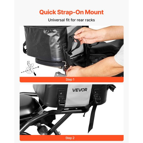 Motorcykel Baksätesväska, 28 L Motorcykel Baksätesväska med Vattentätt Tyg, Utomhussport Motorcykel Bagageförvaring Bagageväska med Fickor och Justerbart Spänne, Universal Fits Bakre Räcken, Svart | EU
