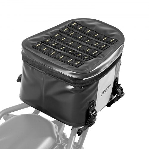 Motorcykel Baksätesväska, 28 L Motorcykel Baksätesväska med Vattentätt Tyg, Utomhussport Motorcykel Bagageförvaring Bagageväska med Fickor och Justerbart Spänne, Universal Fits Bakre Räcken, Svart | EU