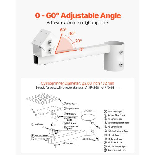 20W 12V solpanelsbatteriladdare, solcellsbatteriunderhållsladdare med inbyggd styrenhet och stolpfäste, IP65 vattentät för grind, staket, gård, gräsmatta (passar 40mm-68mm stolpar) |  EU