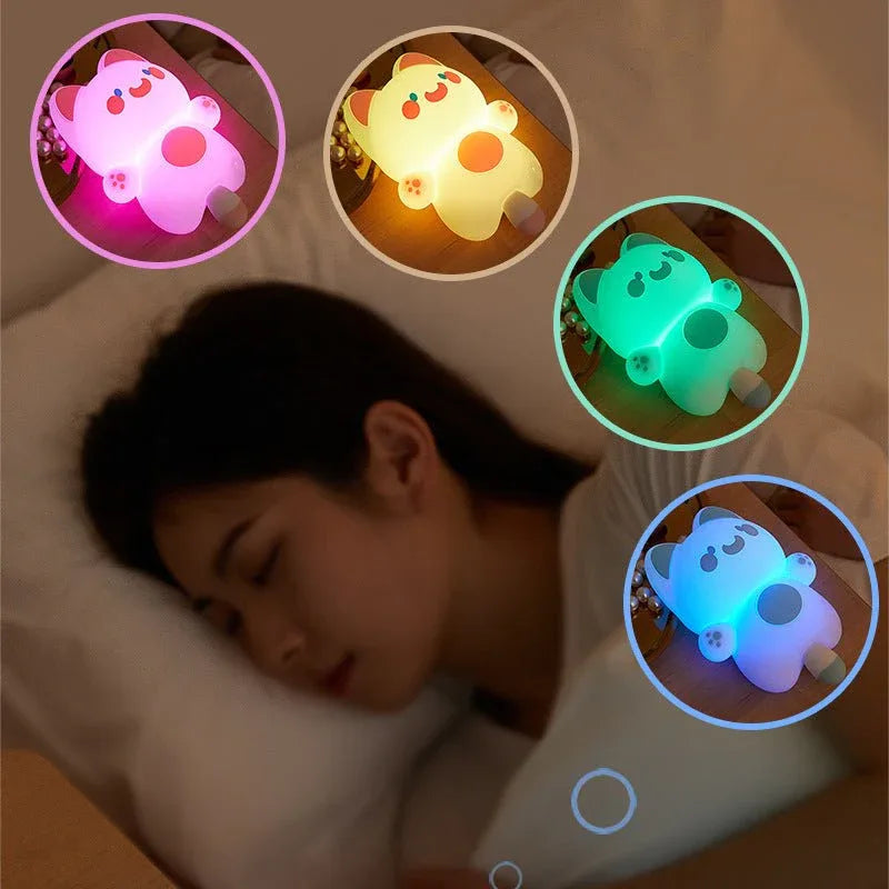 USB Charging Colorful Cute Small Rabbit Night Lamp