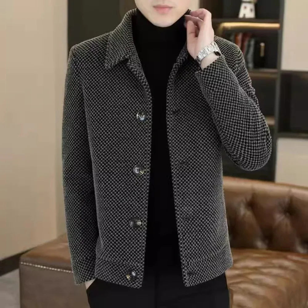 Velvet Padded Thickened Short Coat For Men