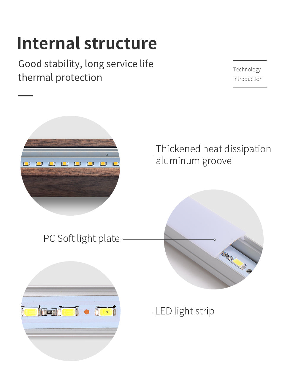 Vertical LED Solid Wood Bedside Sconce Light-3