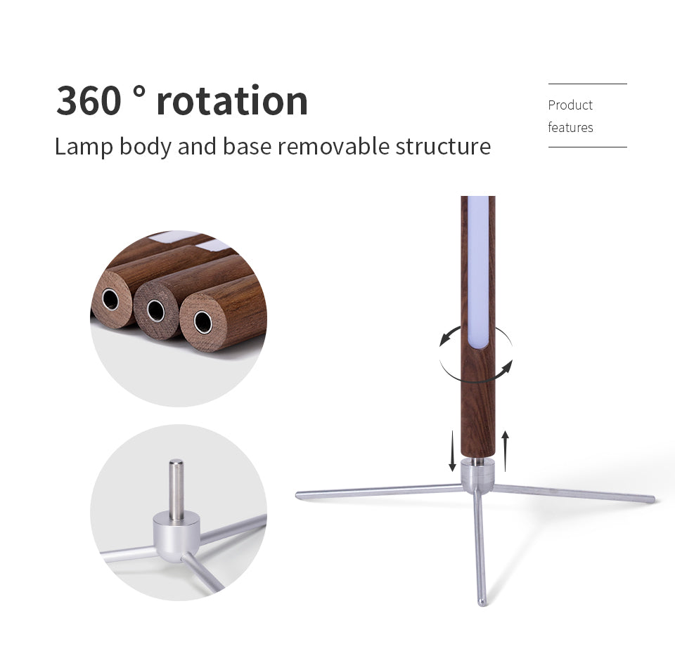 Vertical Solid Wood Floor Lamp-1