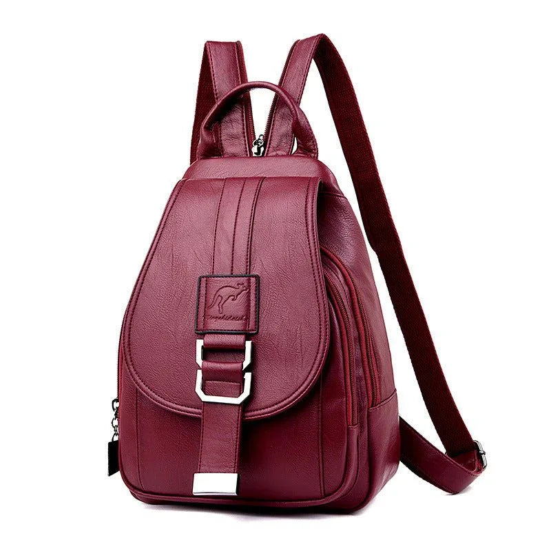 Waterproof PU Leather Bag Women's Backpack