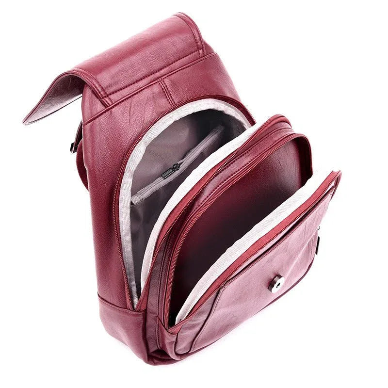 Waterproof PU Leather Bag Women's Backpack