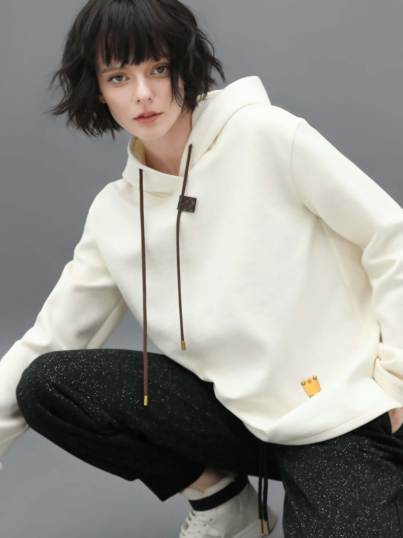 White Thermal Hooded Sweater-0